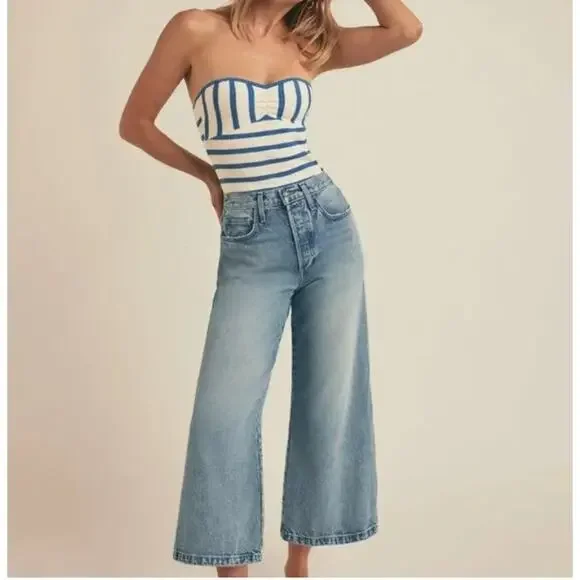 Favorite Daughter jeans: The Masha Super High Rise Wide Leg Crop in Dublin 27 - Picture 16 of 16